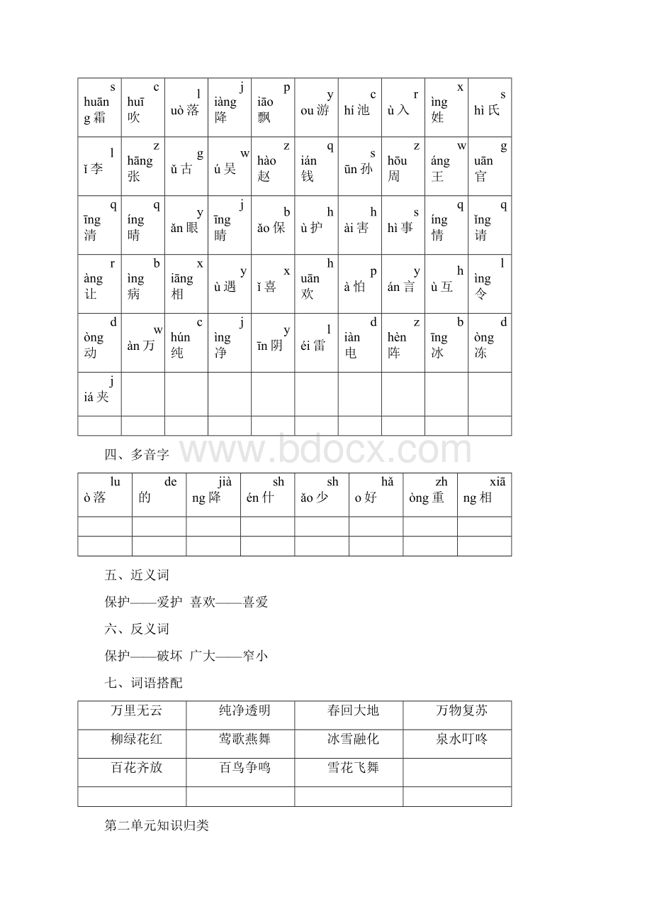 完整word部编版一年级语文下册全册知识点归纳推荐文档.docx_第2页