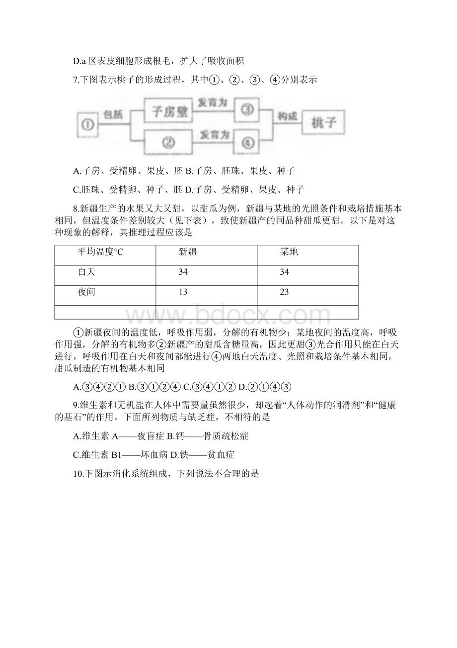 山东省临沂市中考生物试题含答案.docx_第3页