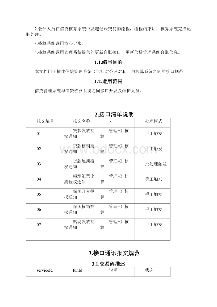 信贷管理与核算系统接口开发规范.docx_第3页