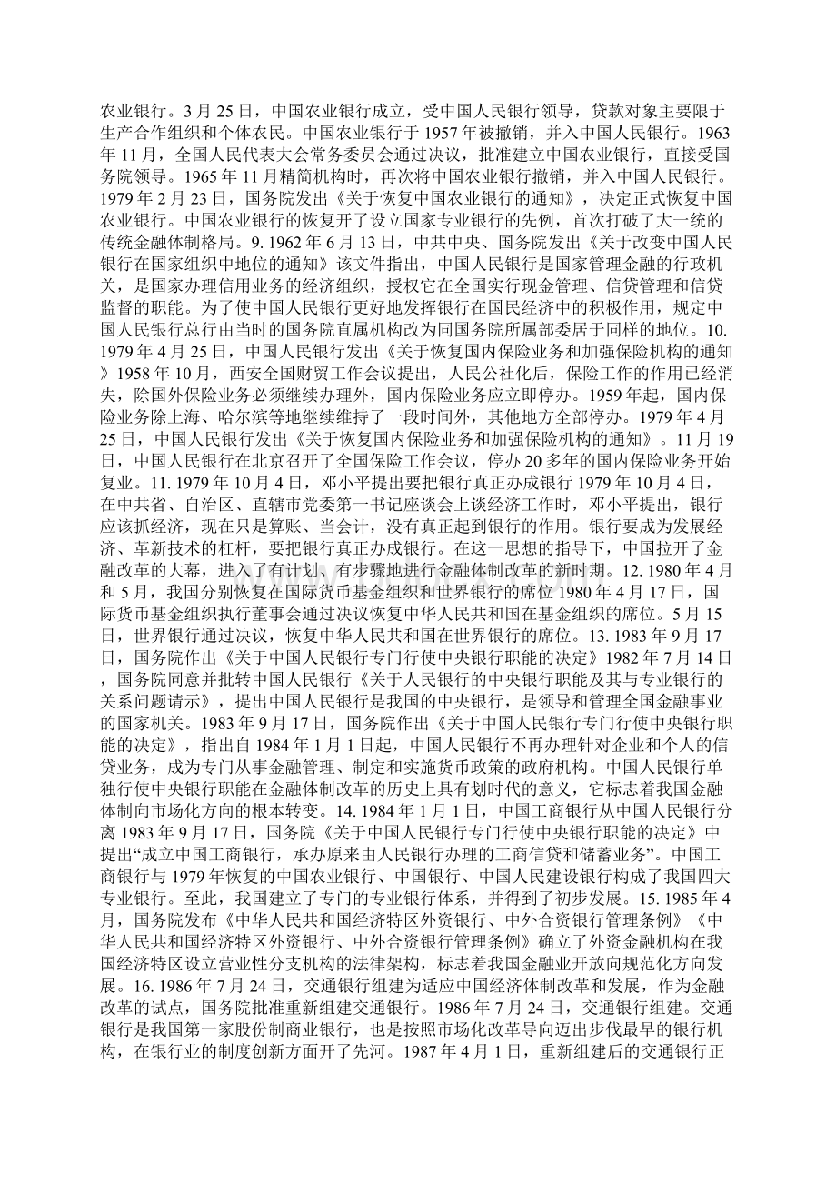 中国金融大事记一文了解中国金融发展史Word文档下载推荐.docx_第2页