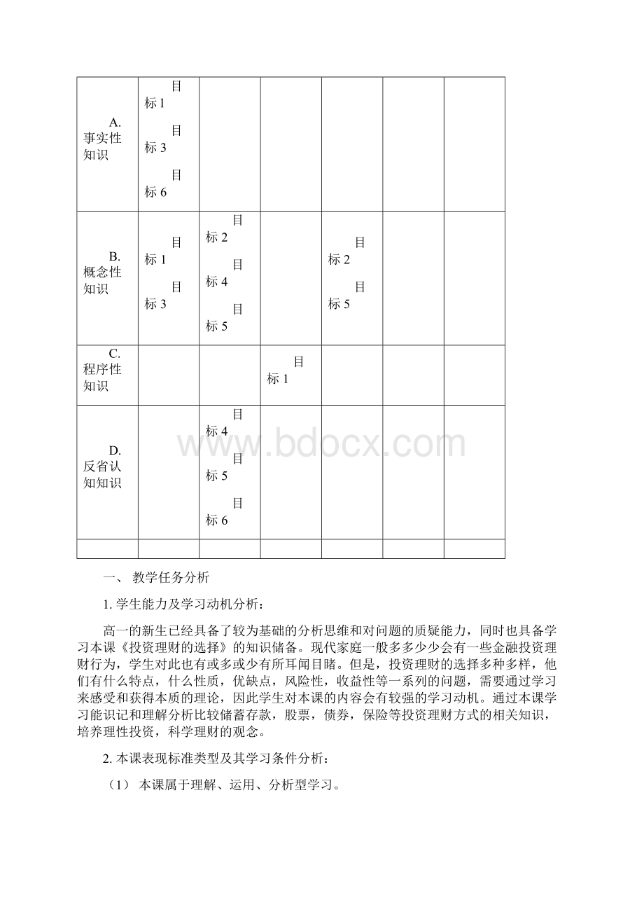 第六课投资理财的选择教学设计公开课.docx_第3页