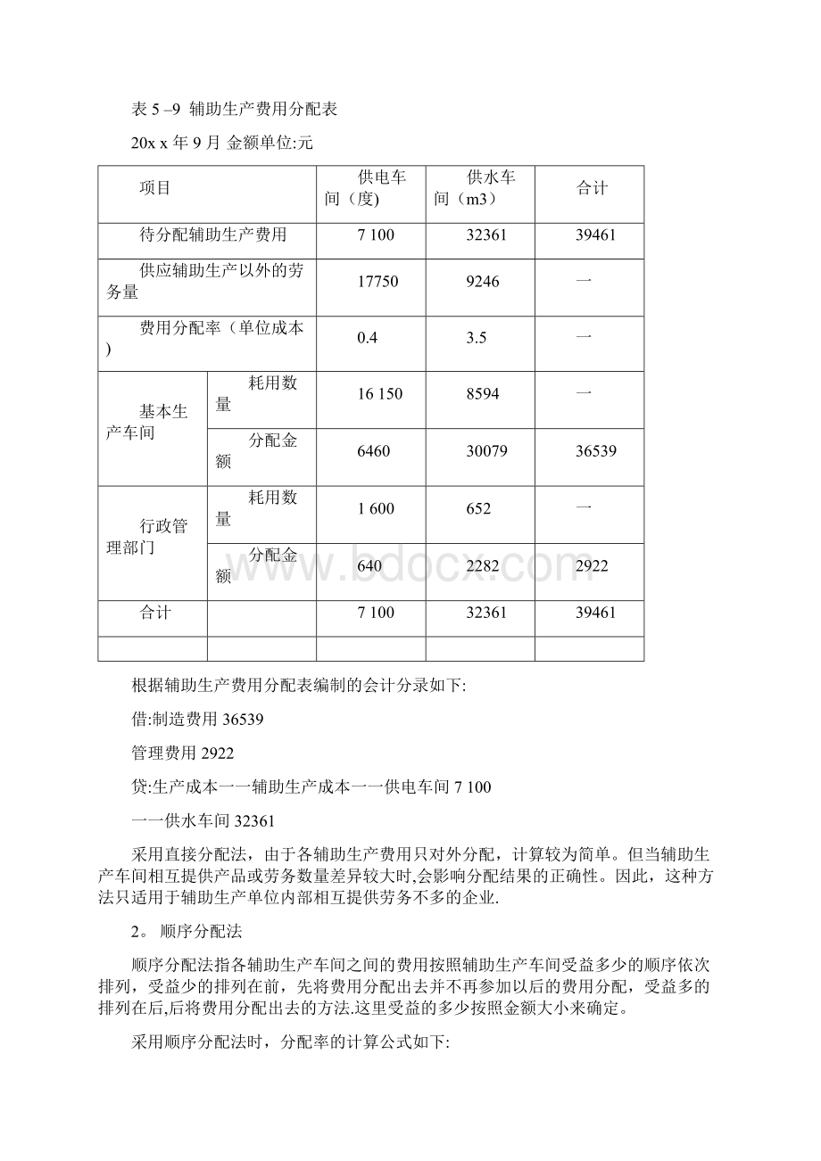 辅助生产费用的分配含作业及答案.docx_第2页