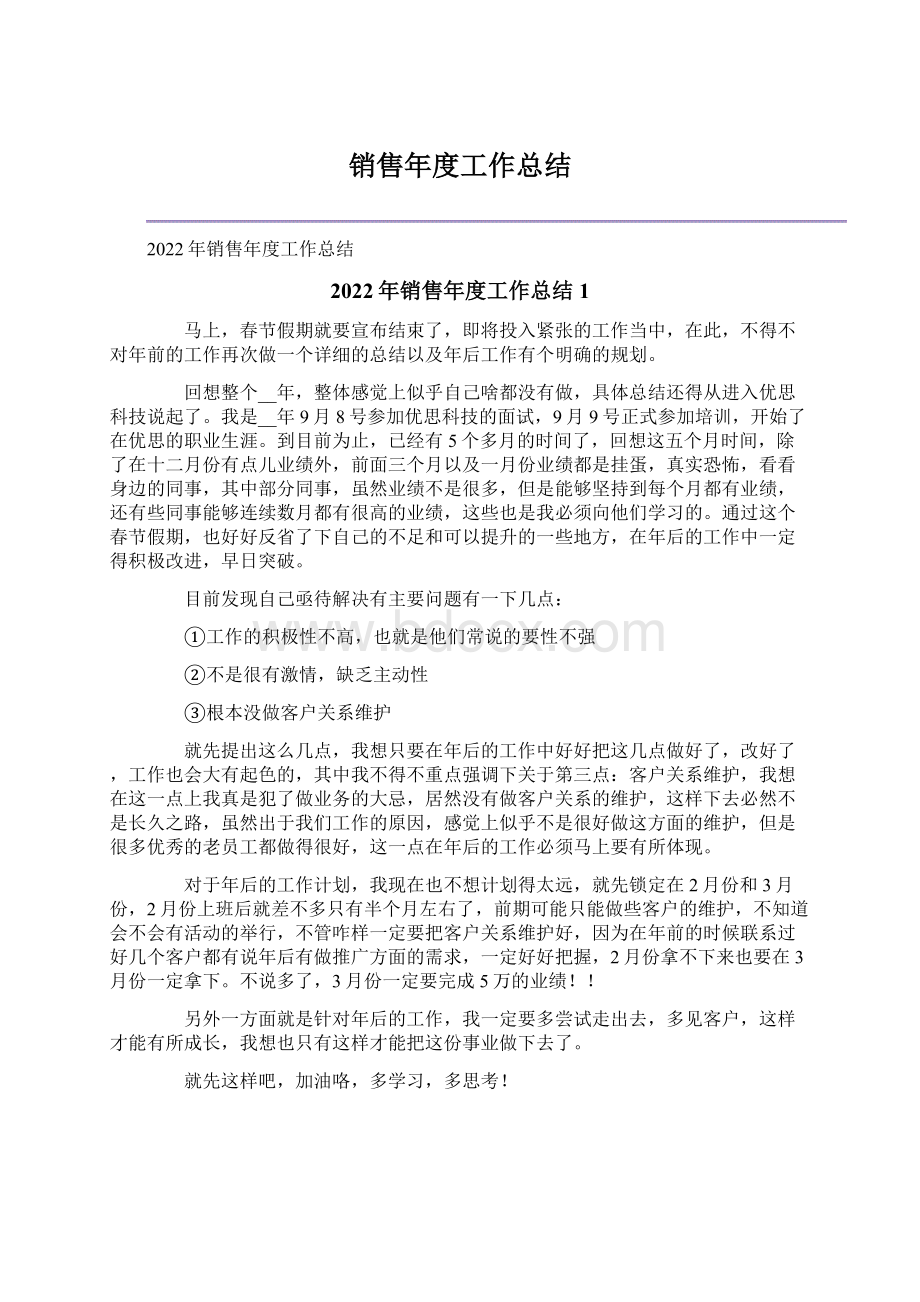 销售年度工作总结Word文档下载推荐.docx_第1页