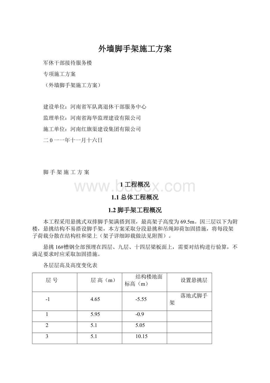 外墙脚手架施工方案文档格式.docx