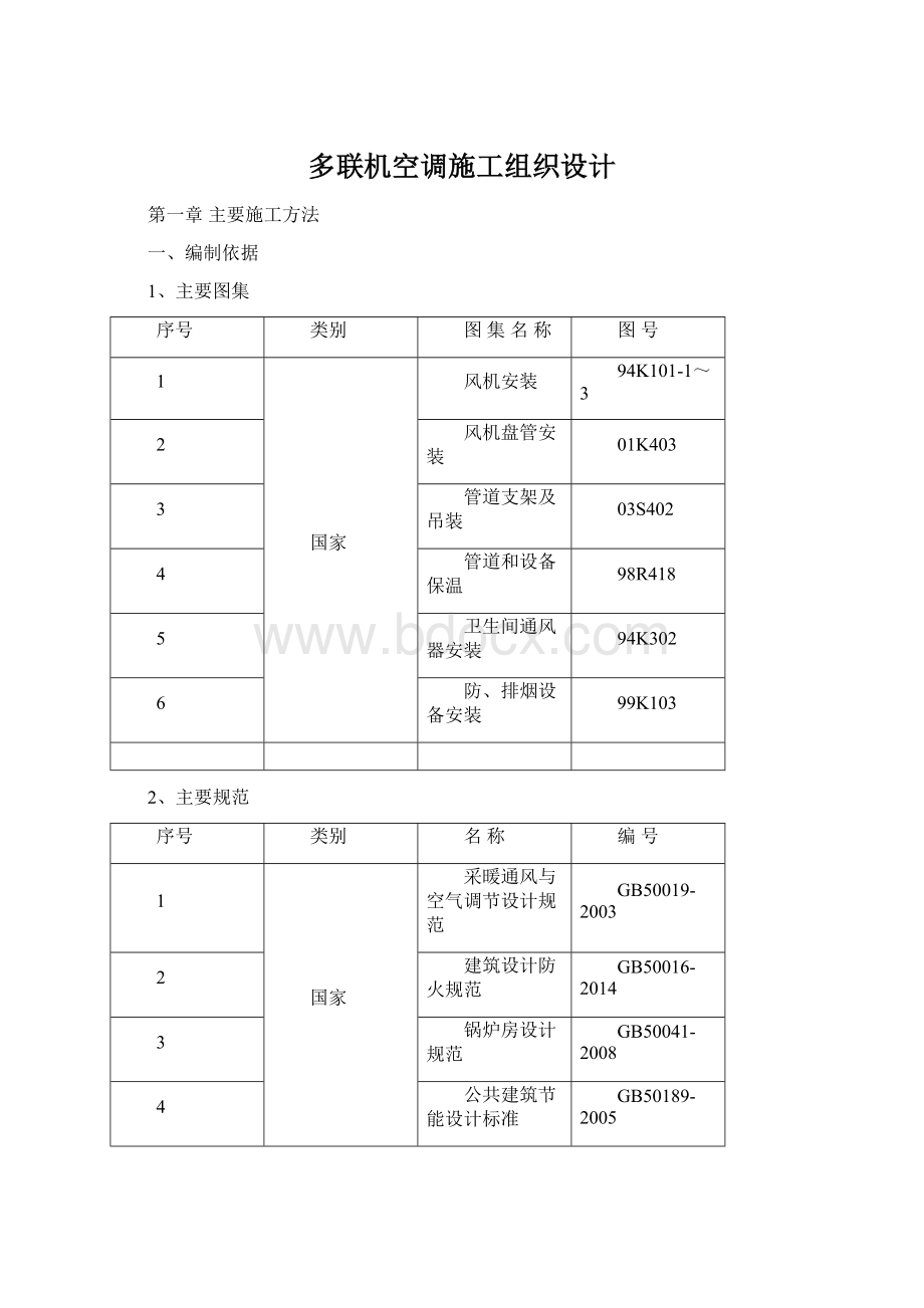 多联机空调施工组织设计文档格式.docx_第1页