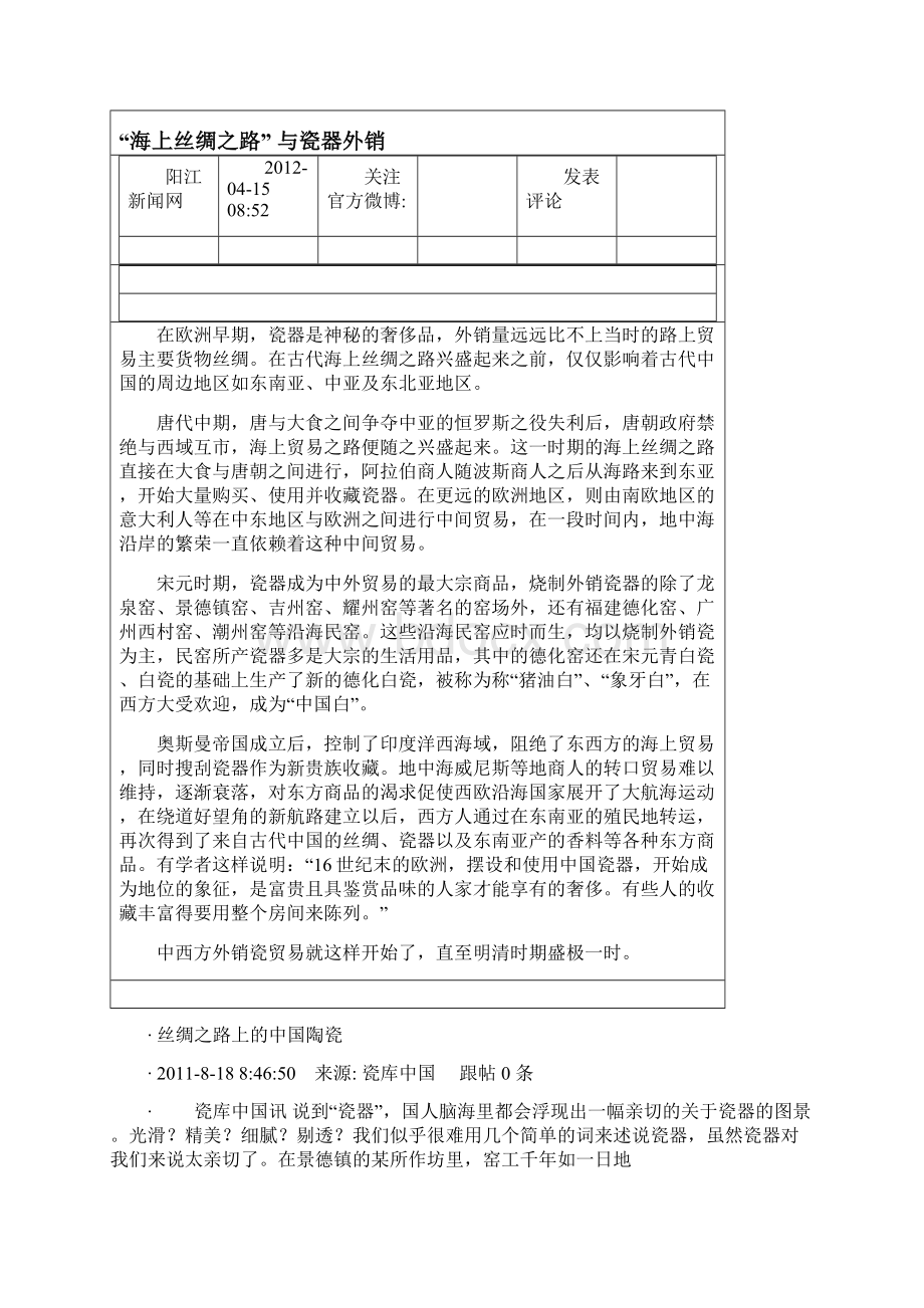 丝绸之路与瓷器Word格式文档下载.docx_第2页