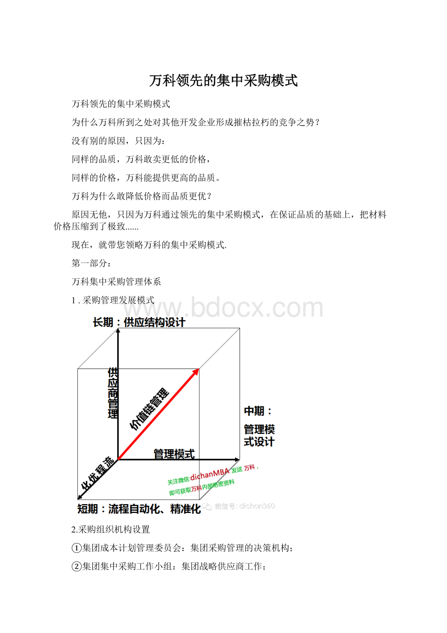 万科领先的集中采购模式Word文档格式.docx