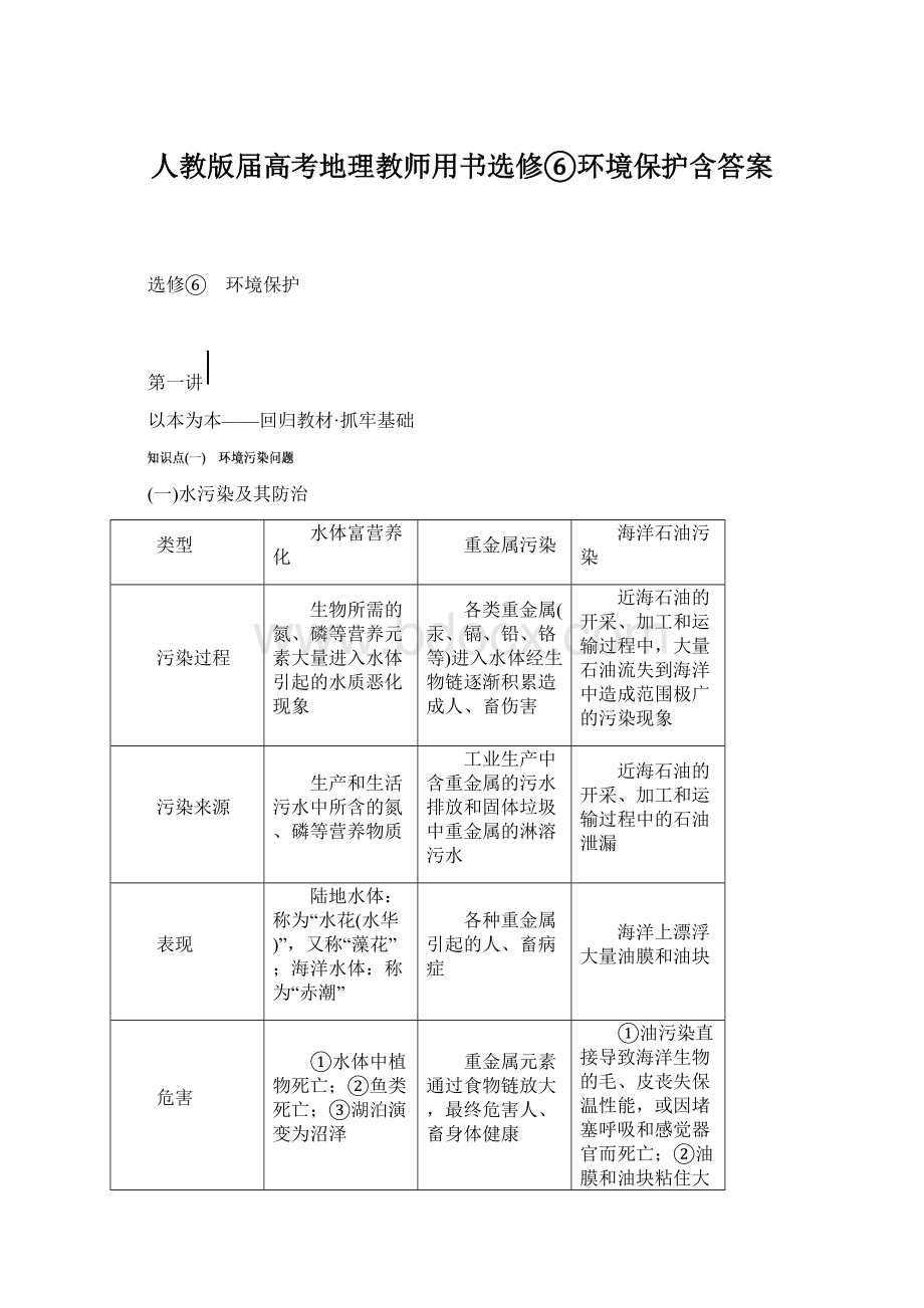 人教版届高考地理教师用书选修⑥环境保护含答案Word文件下载.docx