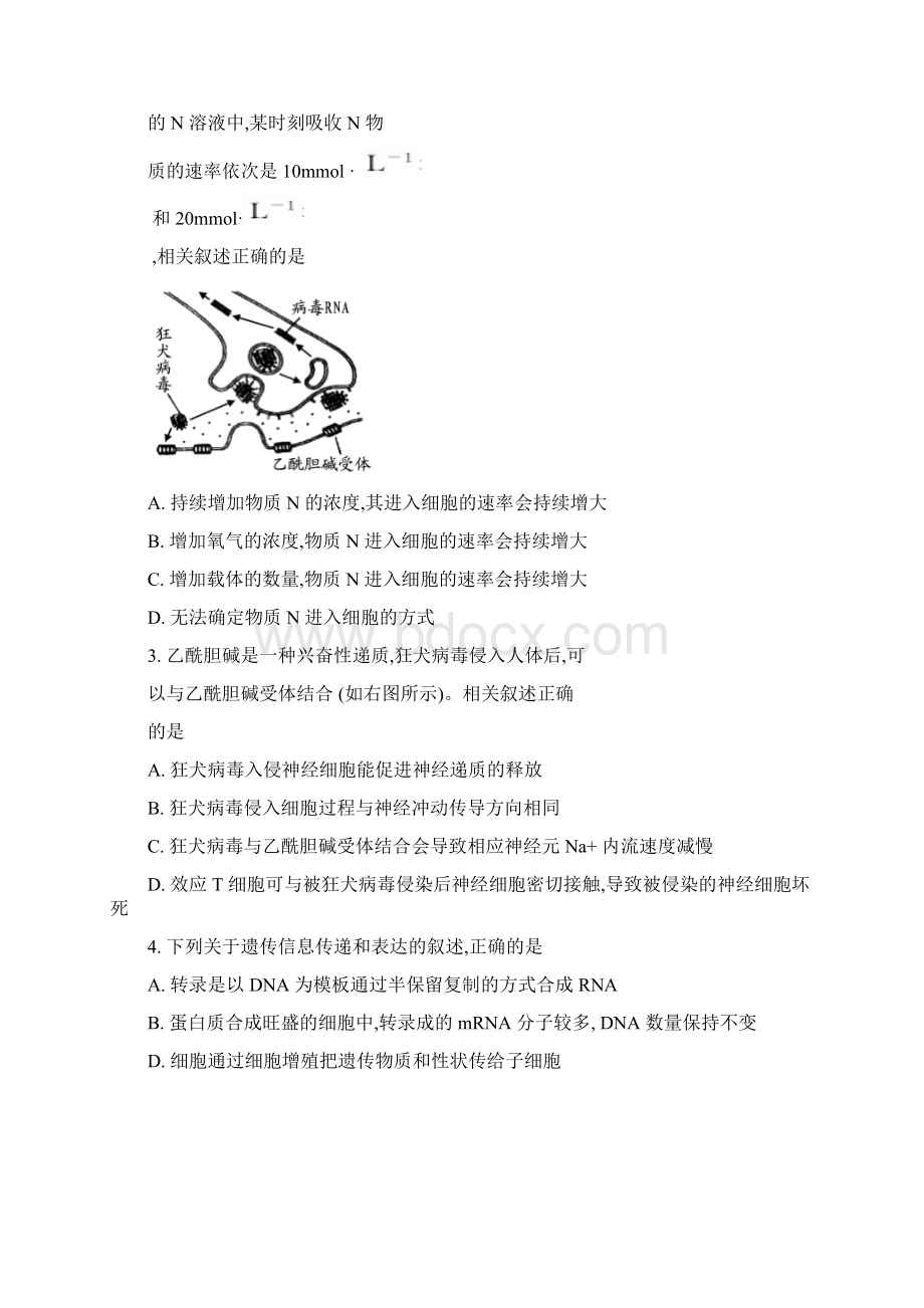 高三上学期期末调研考试理科综合试题 含答案文档格式.docx_第2页