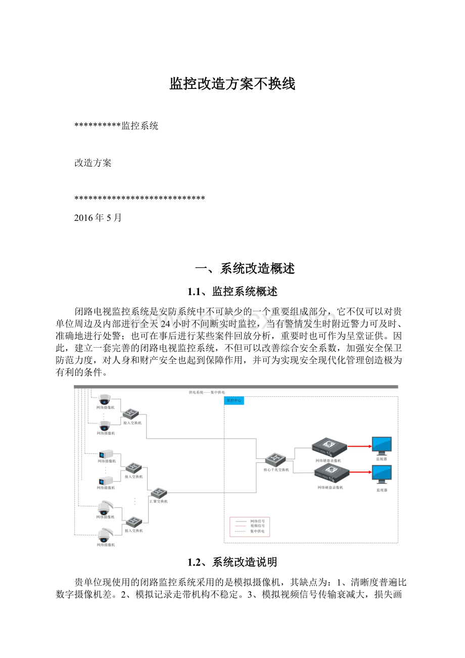 监控改造方案不换线Word文档格式.docx