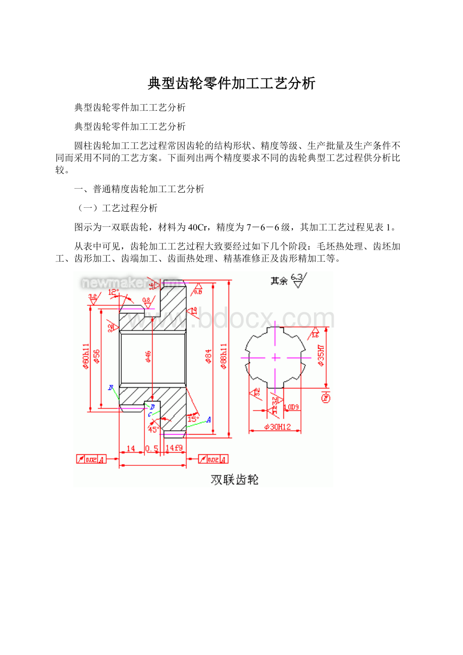 典型齿轮零件加工工艺分析Word格式文档下载.docx