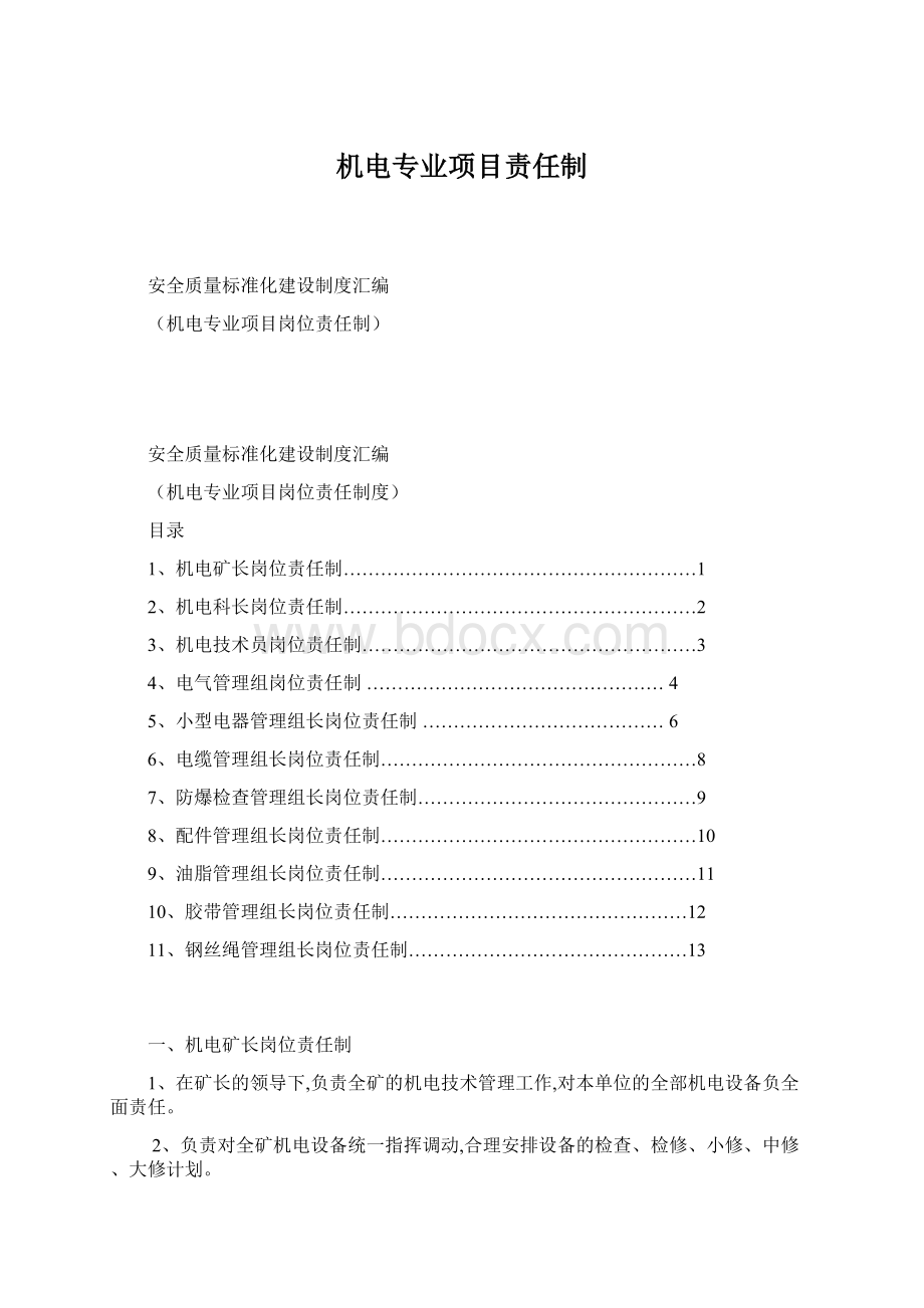 机电专业项目责任制Word文档格式.docx_第1页