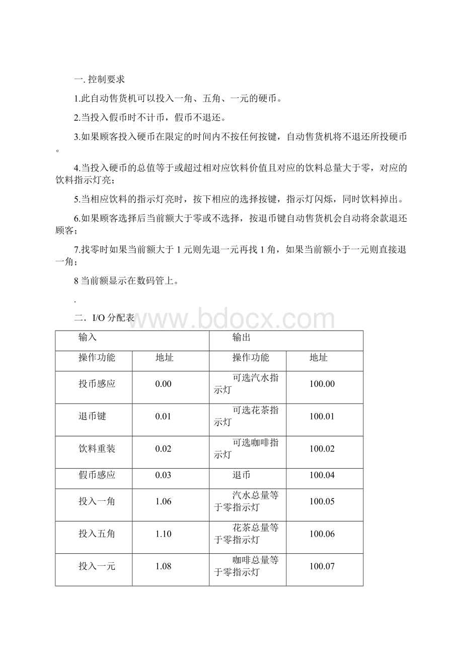 PLC课程设计报告自动售货机.docx_第2页