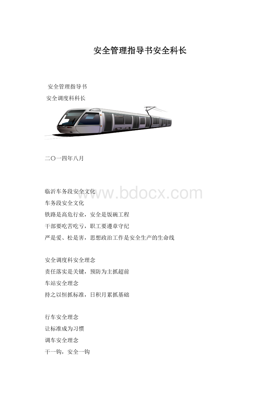 安全管理指导书安全科长.docx