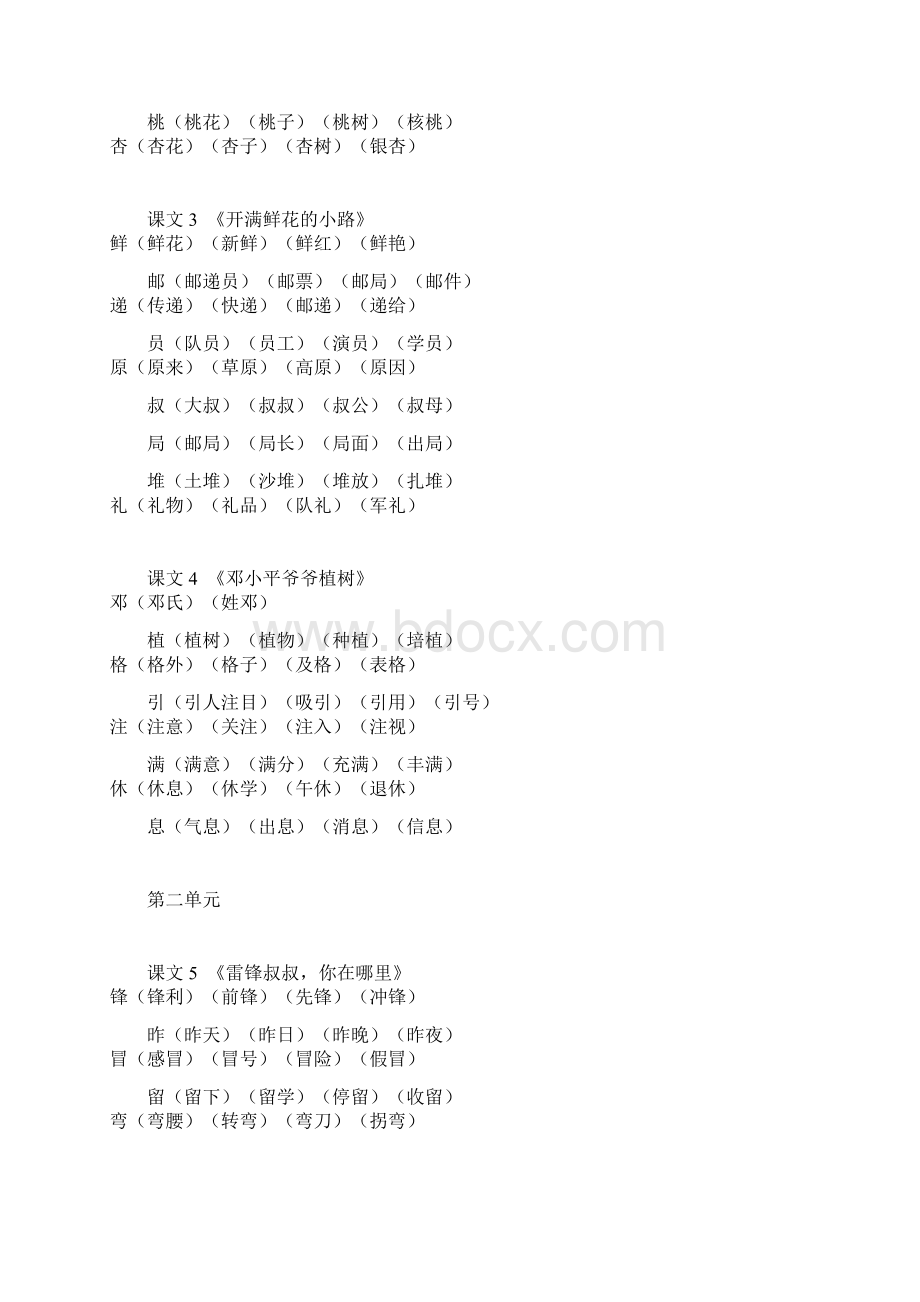 最新部编版二年级下册写字表生字组词汇总拼音版.docx_第3页