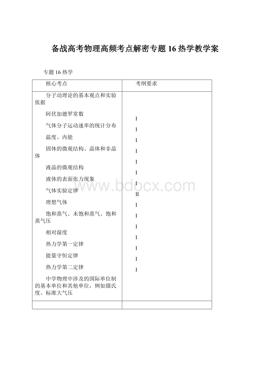 备战高考物理高频考点解密专题16热学教学案Word下载.docx_第1页