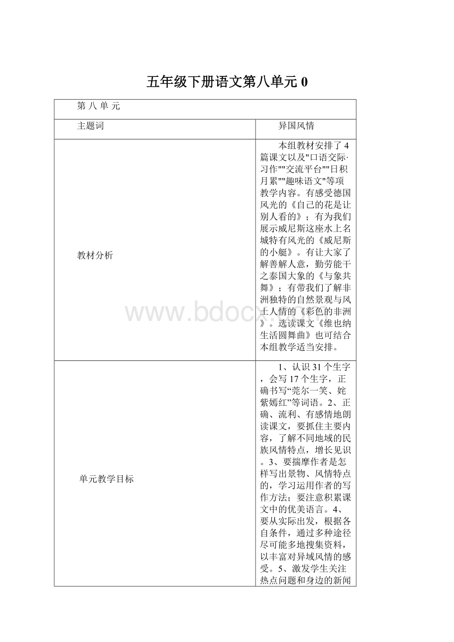 五年级下册语文第八单元0.docx