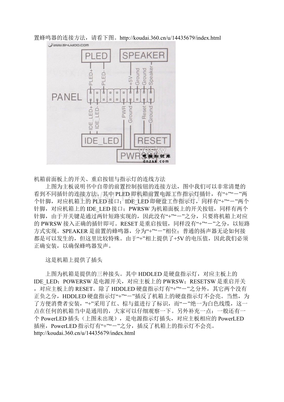 主板各种插针接口与机箱电源的接法Word格式文档下载.docx_第2页