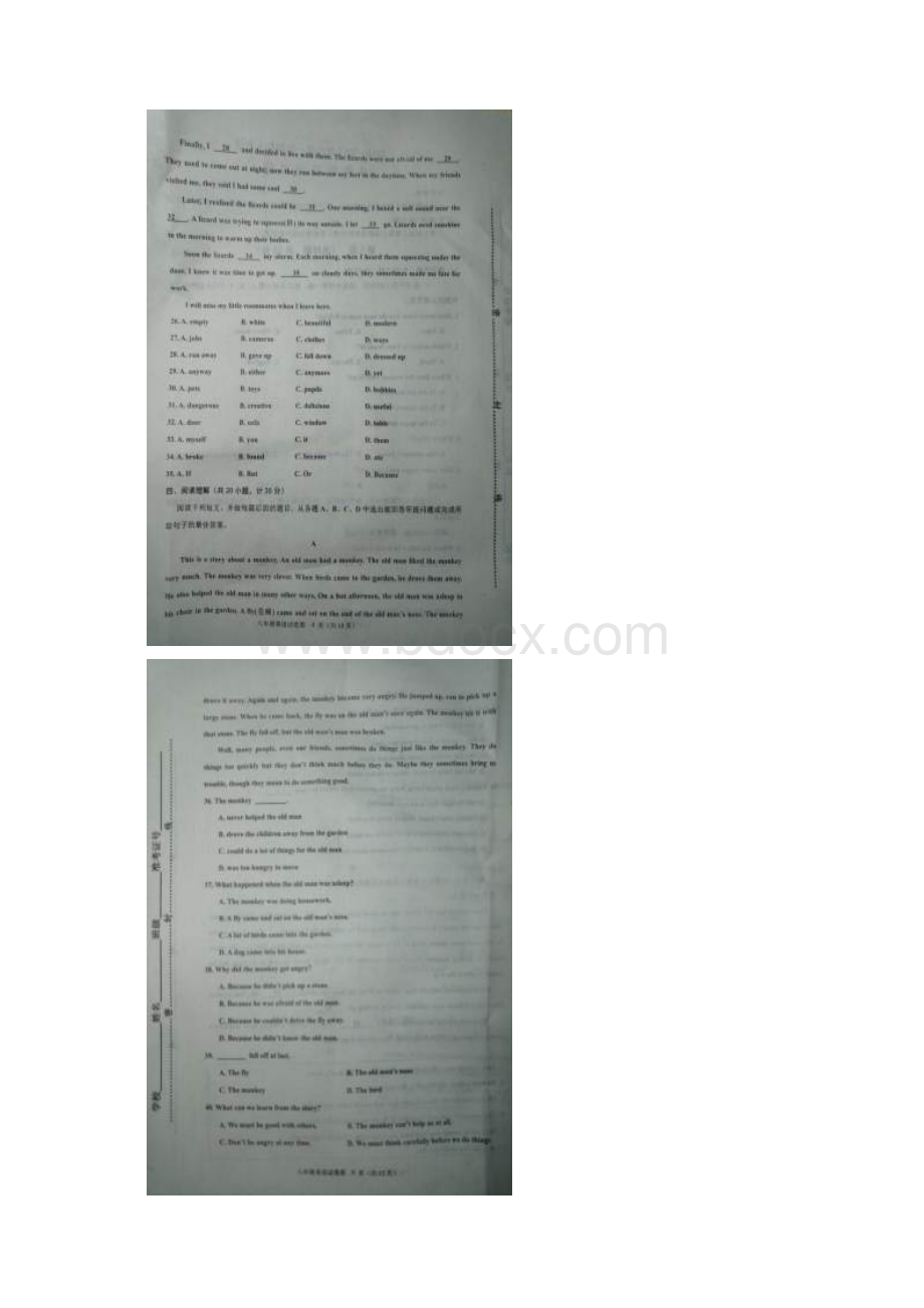 鲁教版五四制英语八年级上册期末考试试题图片版.docx_第3页