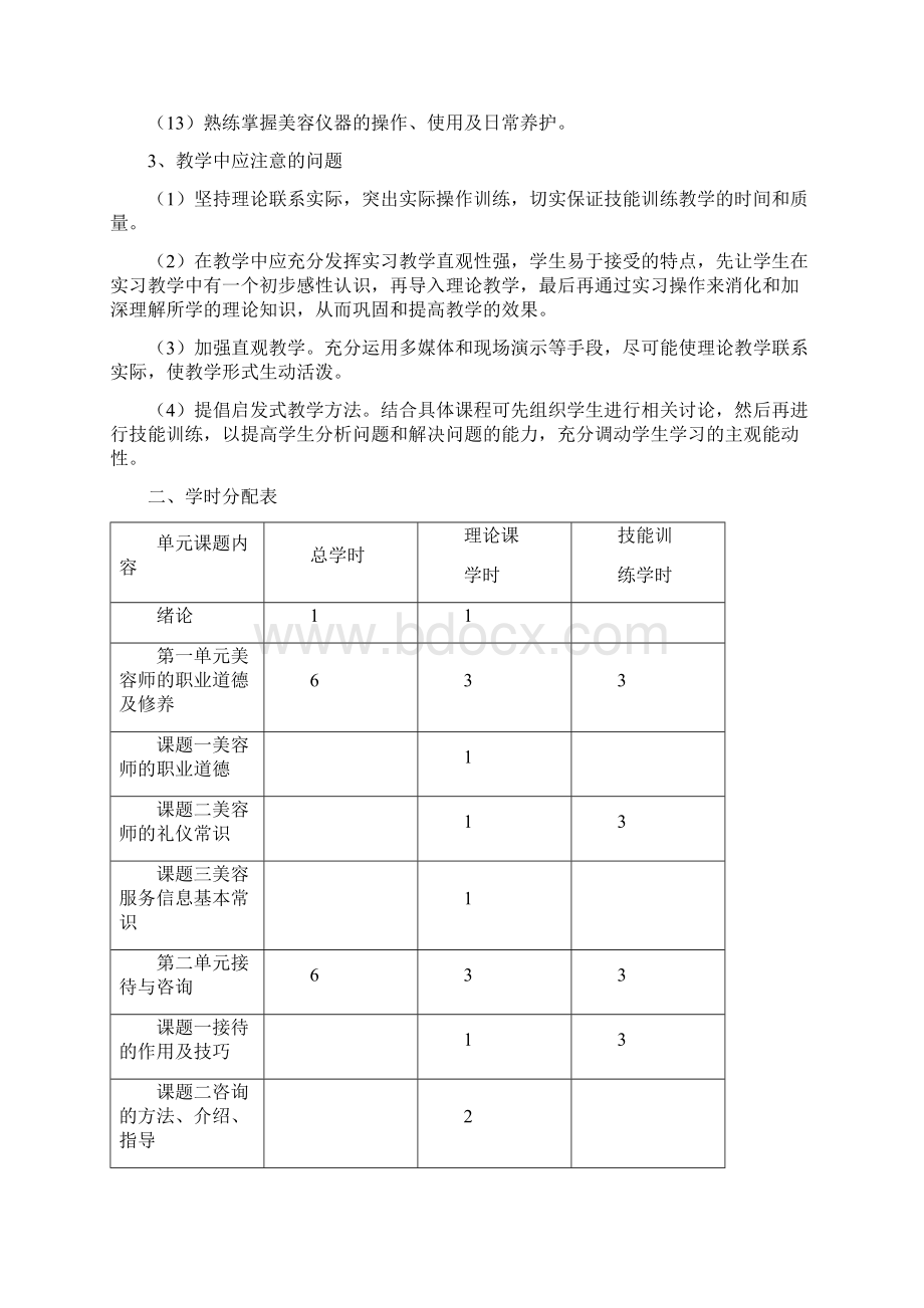 初级美容师培训教学大纲.docx_第2页