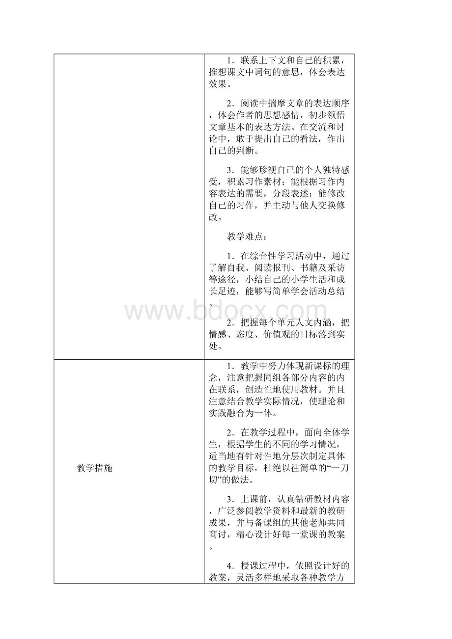 六年级下册语文教学计划Word文档格式.docx_第3页