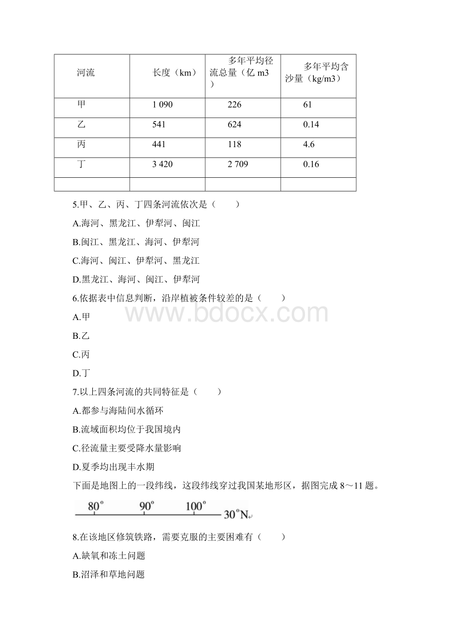 高中地理一轮复习 中国地理综合训练七Word文档下载推荐.docx_第2页