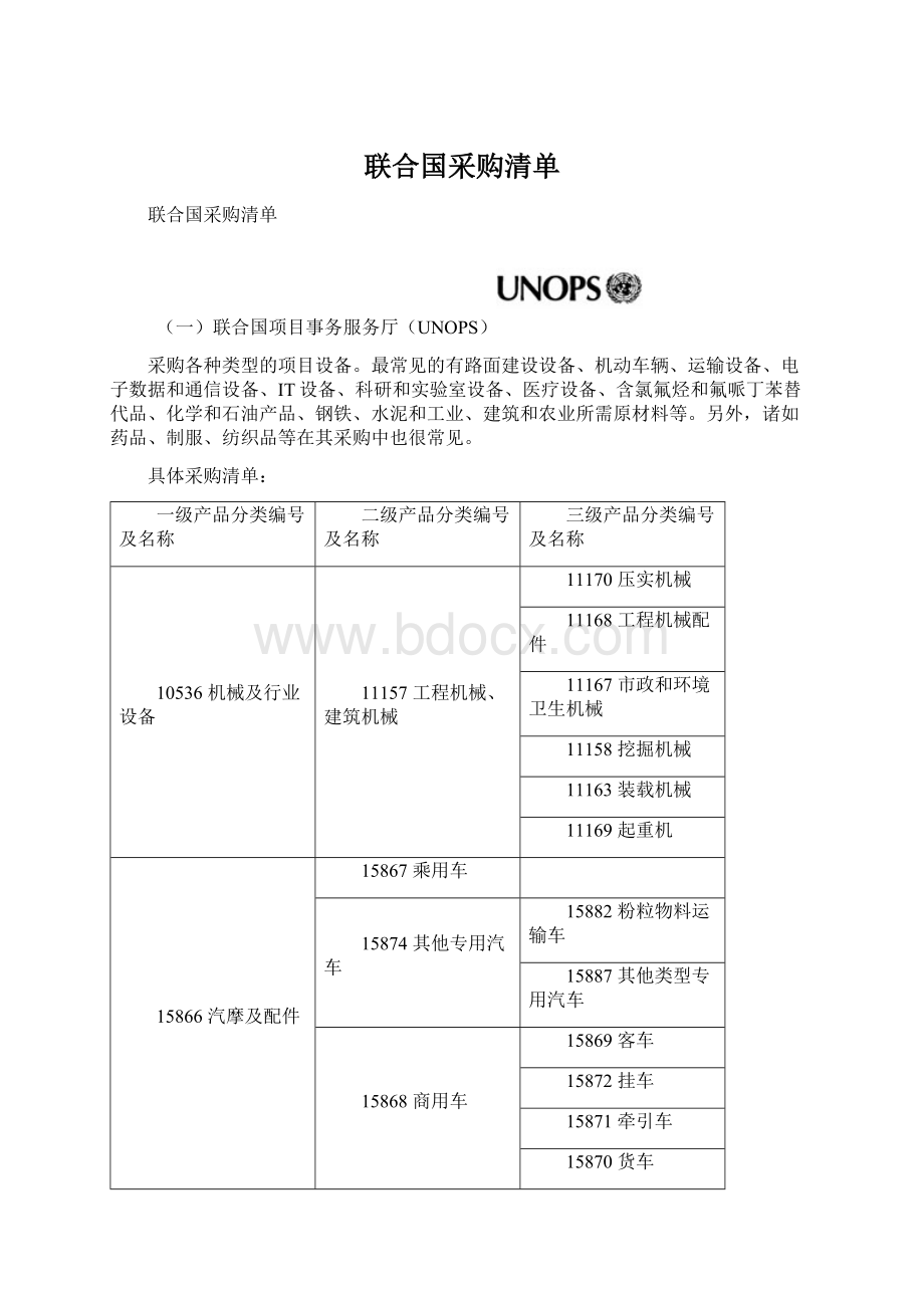 联合国采购清单.docx