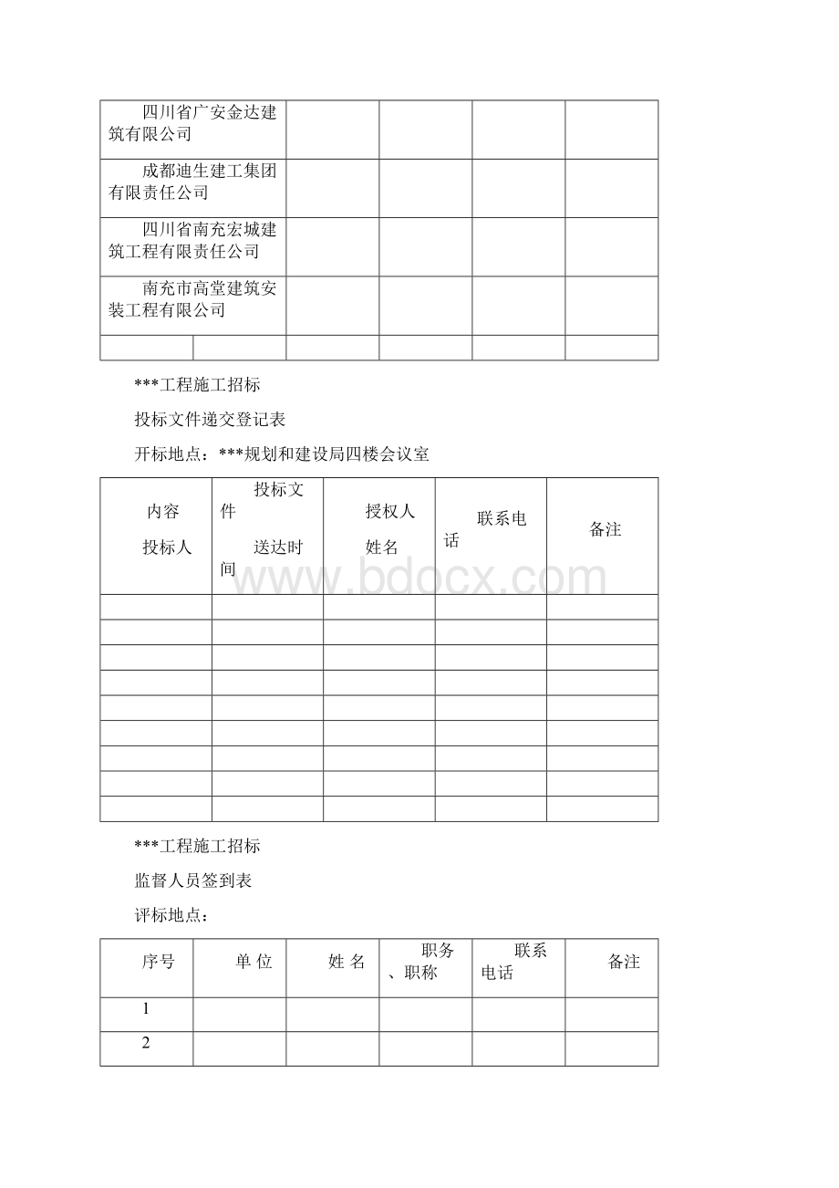 施工用招标开标记录表整套表最低价法.docx_第3页