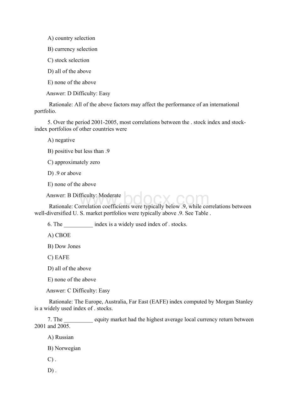 投资学第7版Test Bank答案.docx_第2页