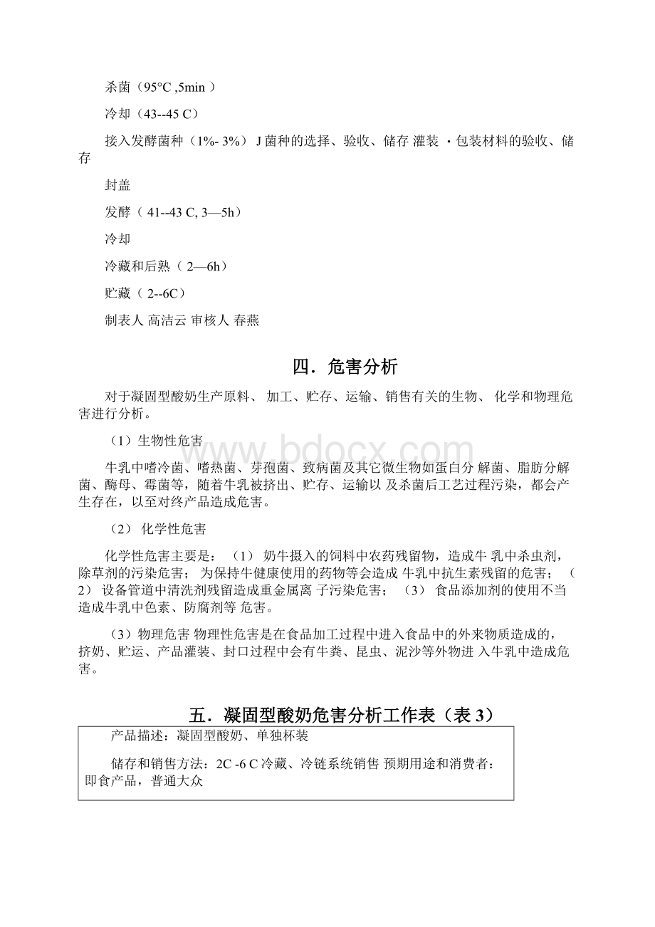 凝固型酸奶HACCP计划案例Word格式文档下载.docx_第3页