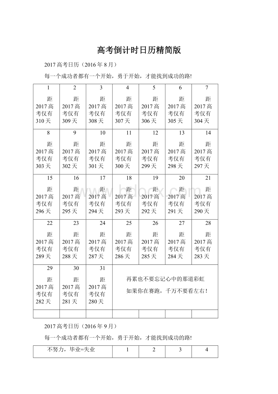 高考倒计时日历精简版文档格式.docx_第1页