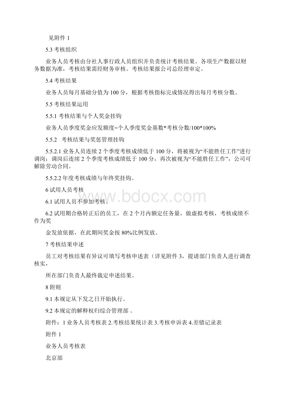 xx旅行社绩效考核管理制度及考核细则含考核表Word文件下载.docx_第2页