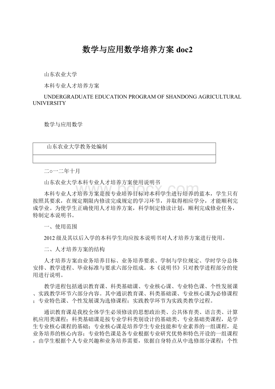 数学与应用数学培养方案doc2.docx_第1页