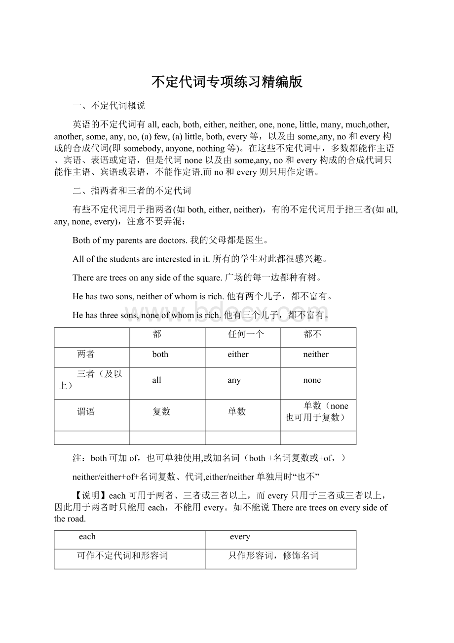 不定代词专项练习精编版Word文件下载.docx_第1页