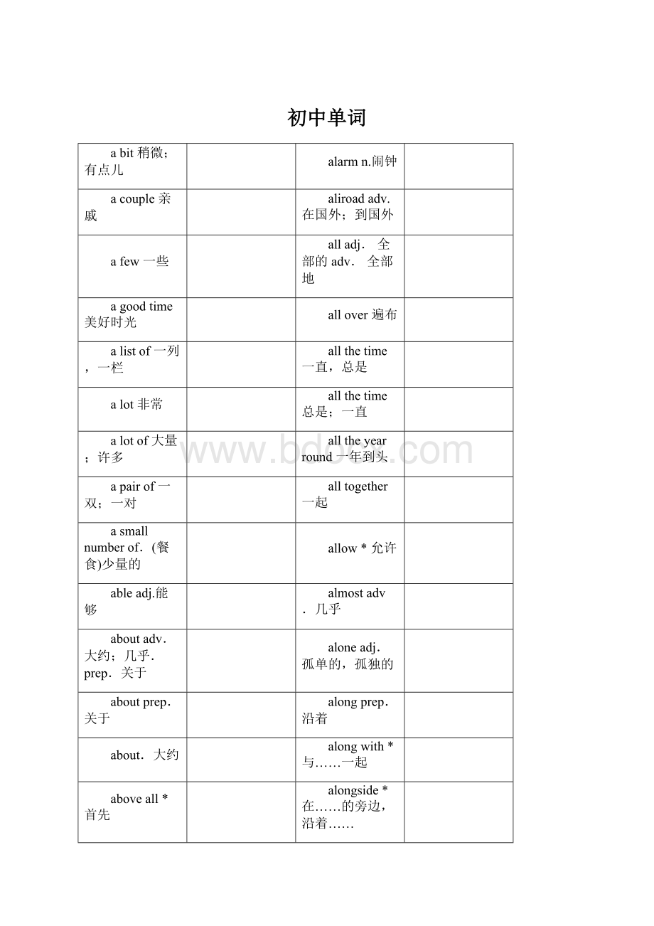 初中单词Word格式.docx