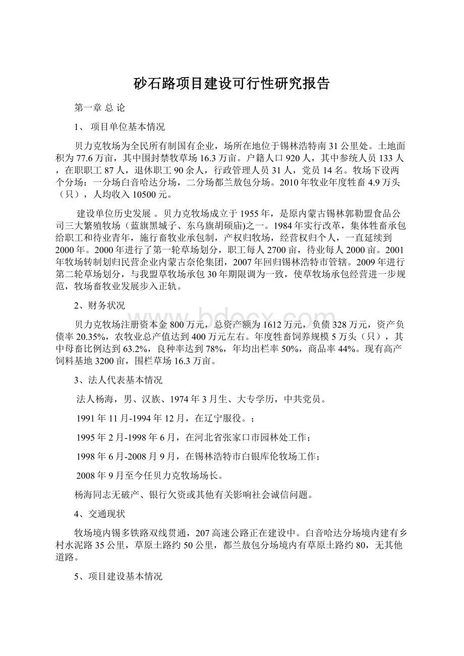 砂石路项目建设可行性研究报告.docx_第1页