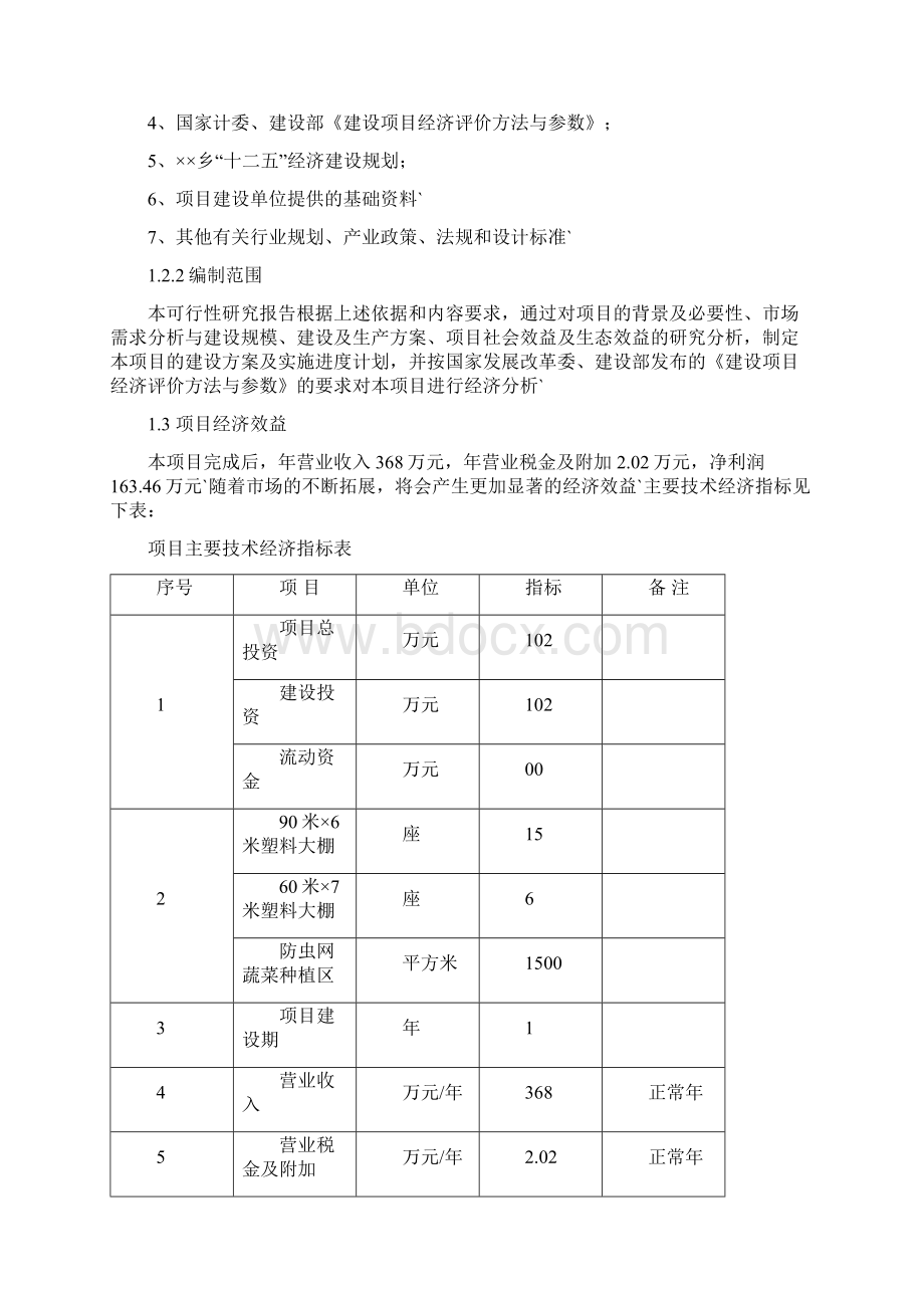 大棚蔬菜示范种植基地扶贫项目可行性研究报告Word格式.docx_第2页