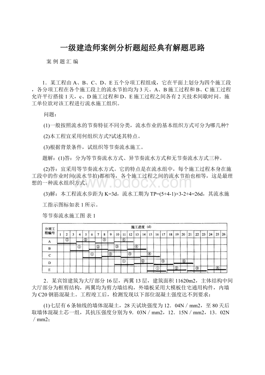 一级建造师案例分析题超经典有解题思路Word格式文档下载.docx_第1页