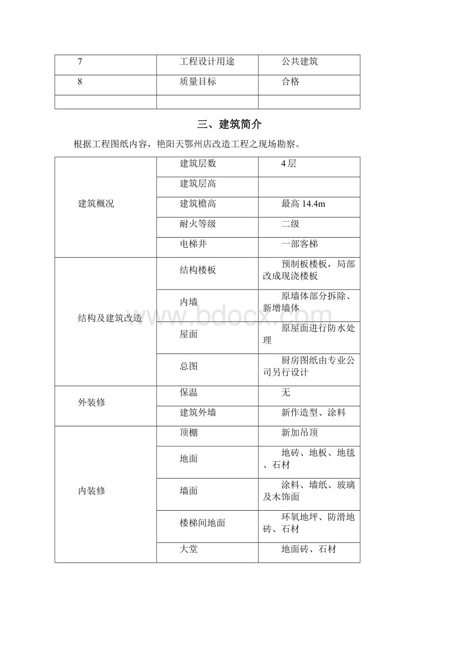 艳阳天鄂州店改造工程施工组织设计Word文档下载推荐.docx_第3页