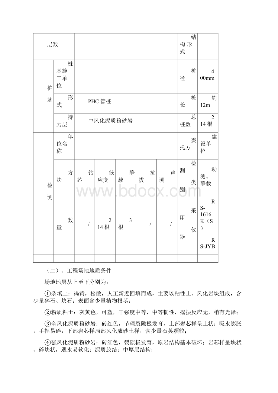 某项目工程桩检测报告管桩低应变及堆载法静载检测Word文档格式.docx_第2页