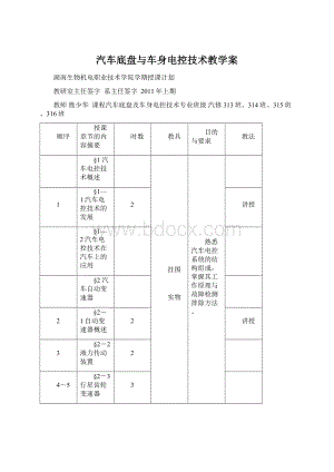 汽车底盘与车身电控技术教学案.docx