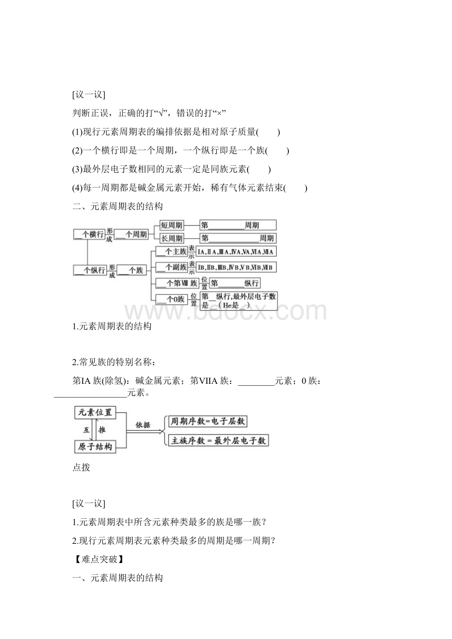 学年高一化学人教版必修2导学案第1章第1节 元素周期表Word文档下载推荐.docx_第2页