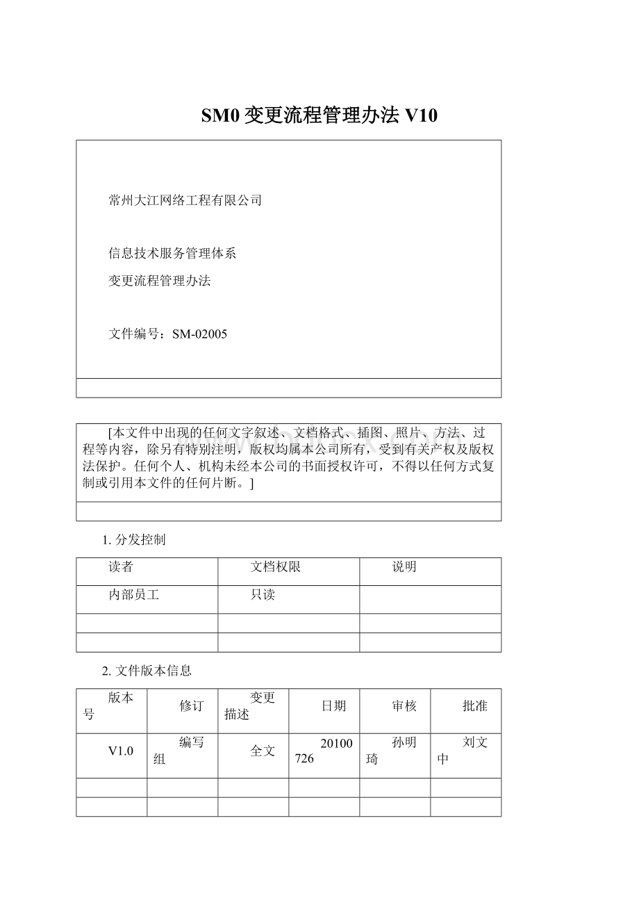 SM0 变更流程管理办法V10.docx_第1页