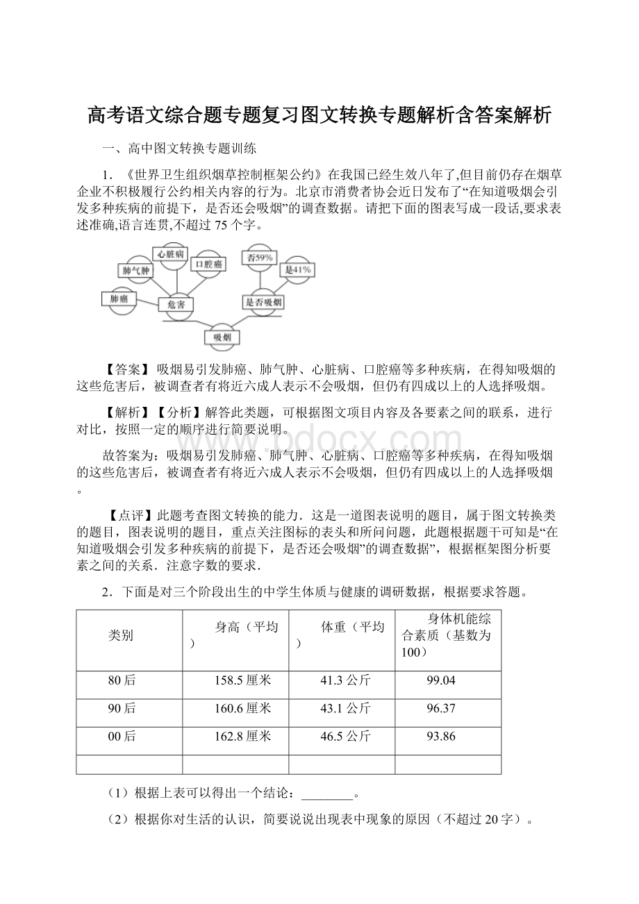 高考语文综合题专题复习图文转换专题解析含答案解析.docx