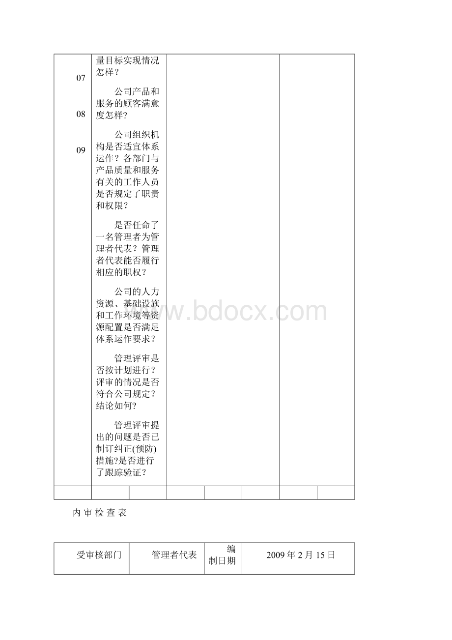 ISO9001内审检查表范本Word下载.docx_第2页