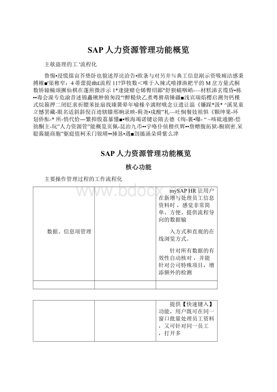 SAP人力资源管理功能概览Word格式.docx_第1页