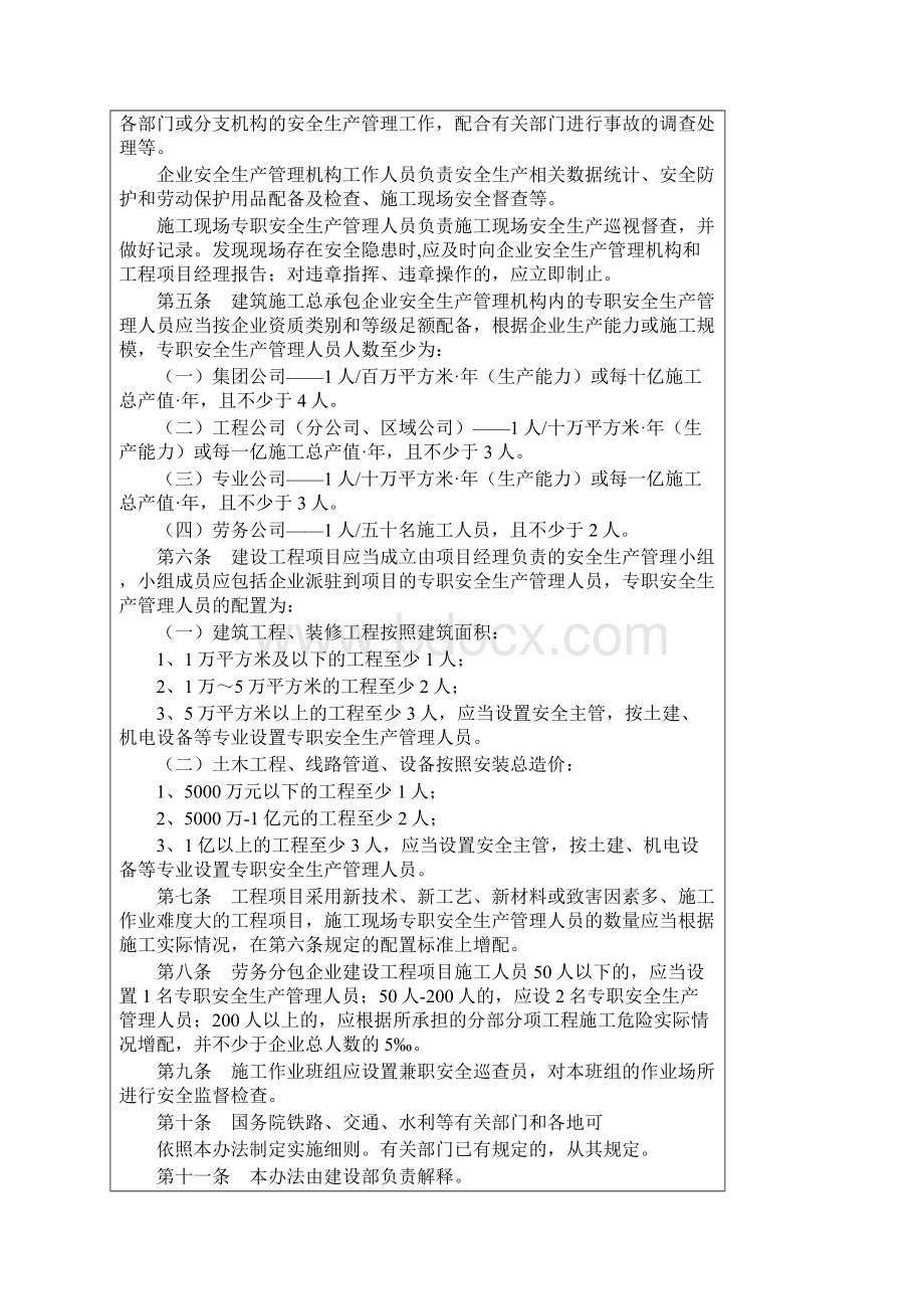 安全生产管理机构设置及专职安全生产管理人员配备Word格式文档下载.docx_第2页