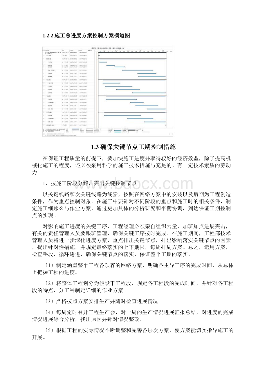 施工进度网络图或带关键线路的横道图及相关说明Word格式文档下载.docx_第2页