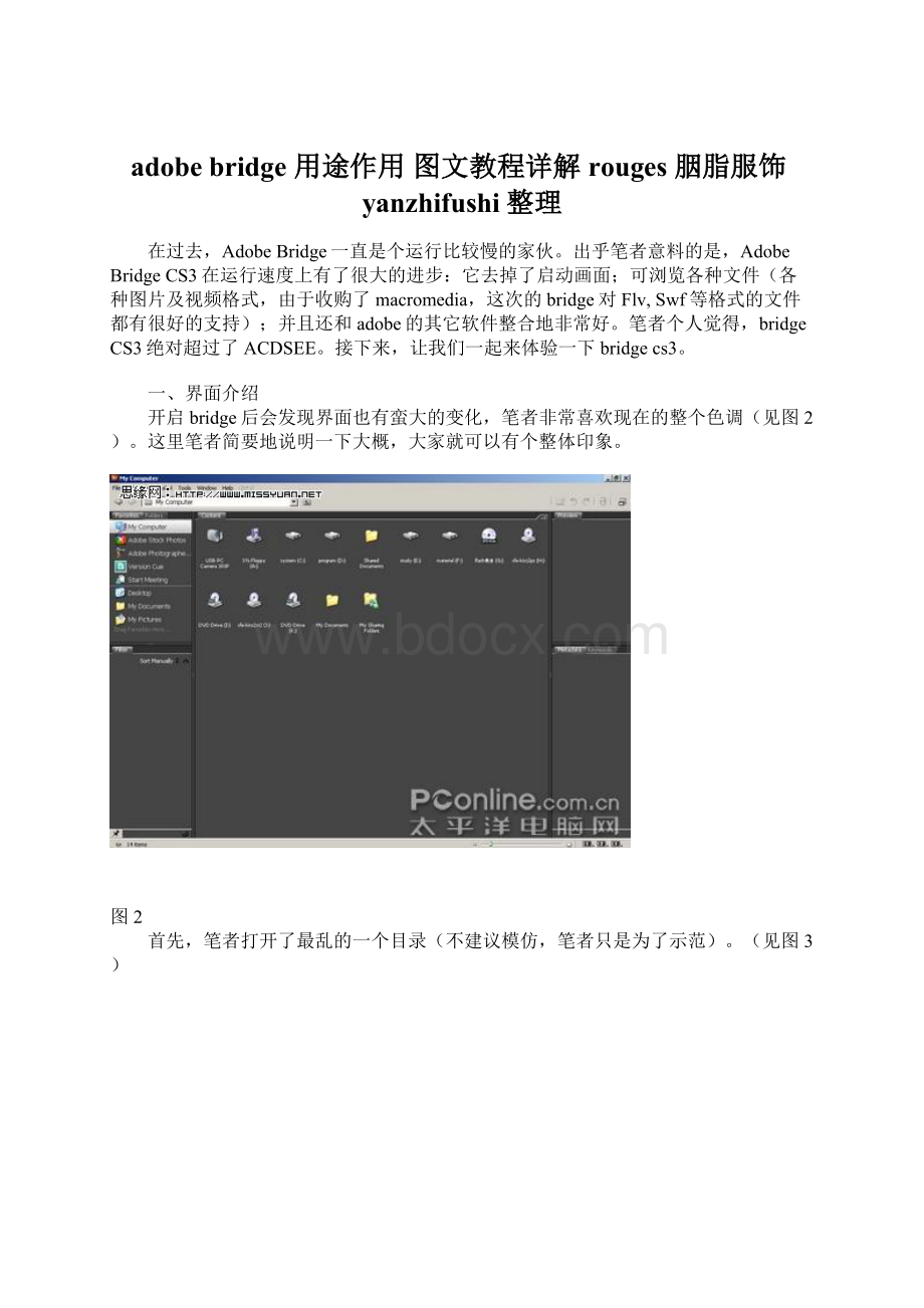 adobe bridge 用途作用 图文教程详解 rouges 胭脂服饰yanzhifushi整理Word下载.docx_第1页