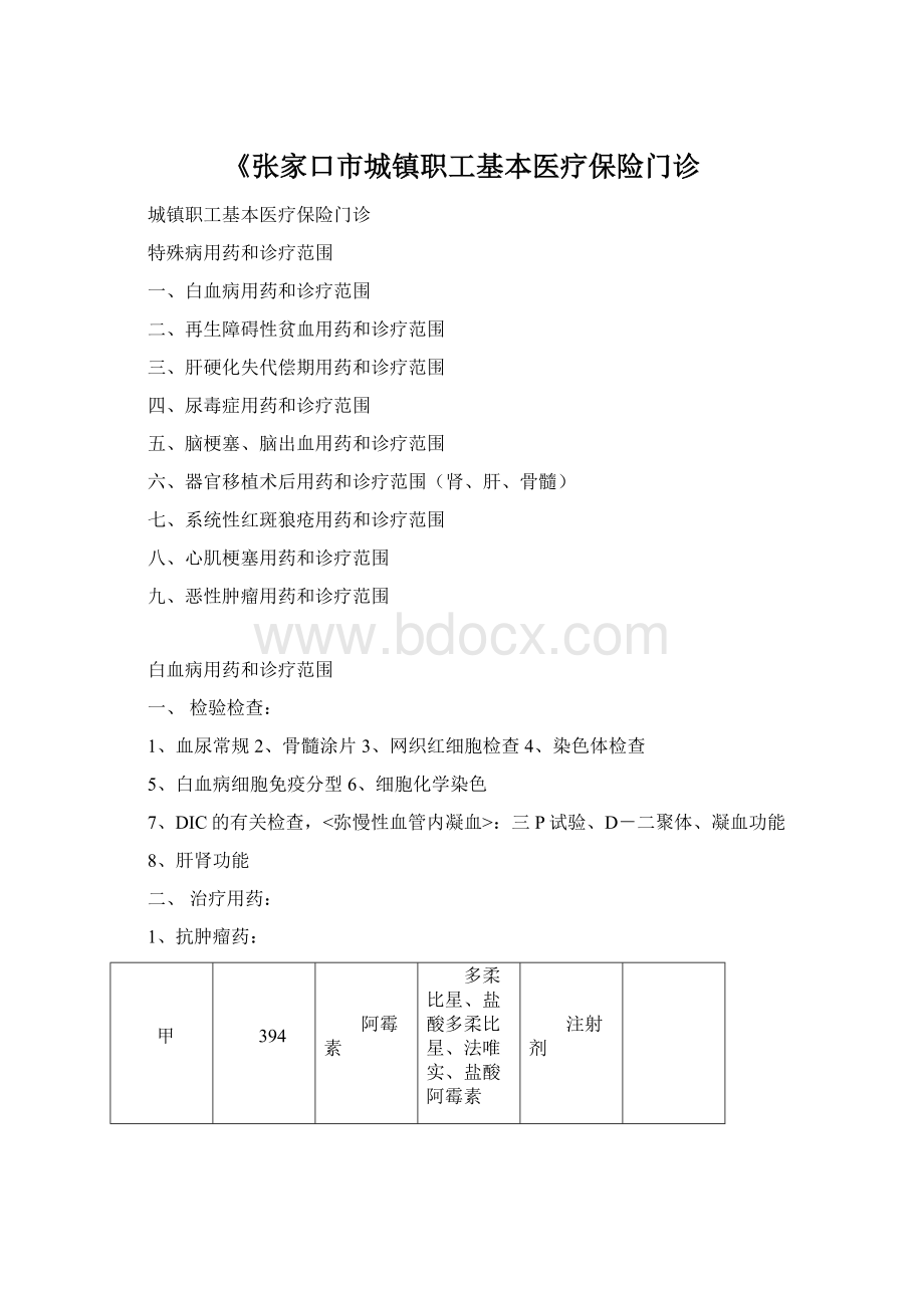 《张家口市城镇职工基本医疗保险门诊Word文档下载推荐.docx_第1页